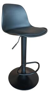 Scaun bar Louser inaltime ajustabila negru plastic PP cu perna baza metal negru 44x46x114 cm