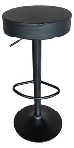 Scaun bar Dianors reglabil inaltime piele ecologica PU negru cu baza neagra 38x38x75 cm