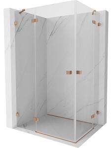 Mexen Lunar Duo, cabină de duș cu balamale 120 x 80 cm, sticlă transparentă de 8 mm, profil cupru mat, 834-120L-080P-65-00