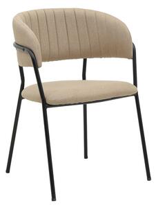 Scaun Morel material bej picioare metal negru 55x55x76 cm