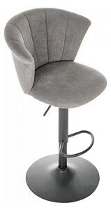 Scaun bar H104, gri/negru, stofa/otel, 55x53x90/112 cm