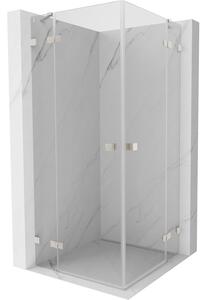 Mexen Lunar Duo, cabină de duș cu balamale 90 x 90 cm, sticlă transparentă de 8 mm, profil din oțel, 834-090L-090P-97-00