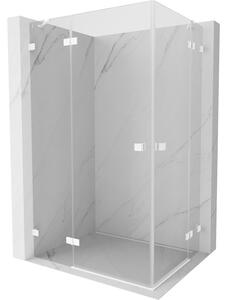 Mexen Lunar Duo, duș cu balamale 120 x 80 cm, sticlă transparentă de 8 mm, profil alb, 834-120L-080P-20-00