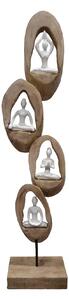 Decoratiune de masa Yove lemn de mango natural si fier 18x9x69 cm