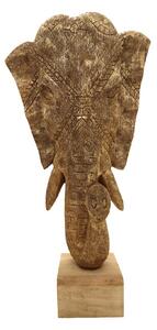 Decoratiune de masa Zap elefant aurie din lemn de mango 31x13x61 cm