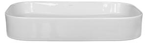 Lavoar pe blat alb lucios 65 cm, dreptunghiular, Fluminia Capri 650x380 mm