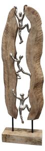 Decoratiune de masa Climb lemn de mango natural si aluminiu 21x8x69 cm