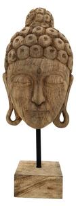 Decoratiune masa Buddha Mask din lemn mango natural si fier 20x18.5x48.5 cm
