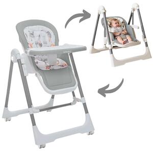 Scaun de masa bebelusi multifunctional 2 in 1 Kidizi Swingy gri, transformabil in leagan bebe
