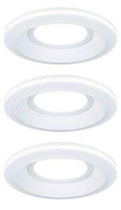 Paulmann Lampă de încastrare cu LED Sormus, albă, Ø 10 cm, IP65, set 3 bucăți, Alb, Baie, Plastic, Modern, Plafon încastrat