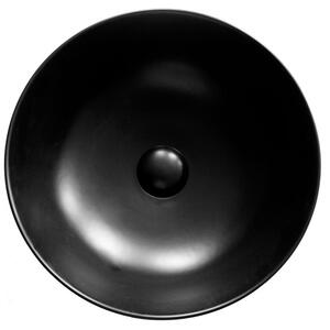 Lavoar pe blat negru mat 40 cm, rotund, Fluminia Sexy-Black