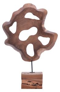 Decoratiune masa Strab lemn natural de tec si metal 55x10x80 cm