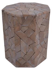 Taburet Sity gri spalat din lemn solid suar 32x32x40 cm