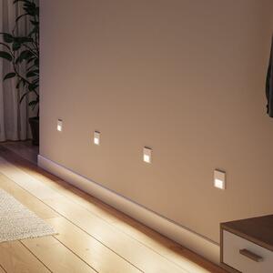 Paulmann Lampa de perete încastrabilă cu LED Tsaro Sensor, albă, din plastic, Alb, Hol, Plastic, Modern, Plafon încastrat