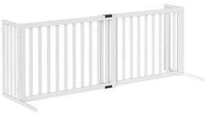 PawHut Poartă pentru Câini Pliabilă de Siguranță Extensibilă 102-183 cm cu 2 Suporturi Detașabile, Panouri Laterale, Poartă din Lemn pentru Câini de Talie Mică și Medie, Barieră Protectoare pentru Scări | Aosom Romania