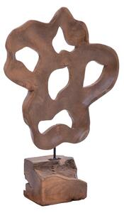 Decoratiune de masa Strab lemn natural tec si metal 49x15x70 cm