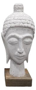 Statueta bust Buddha Wevi alb lemn mango 13x10x33 cm