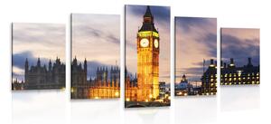 Tablou 5-piese Big Ben nocturn în Londra