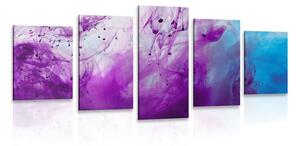 Tablou 5-piese abstractizare magică violetă