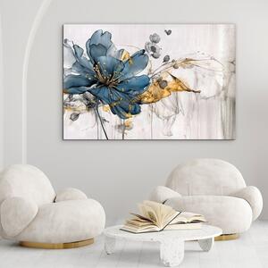 DUBLEZ | Tablou floral din lemn pentru dormitor - Pasiune albastră | Imprimare UV premium
