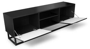 Dulap TV Loftia Mini pe bază de metal - negru/negru mat