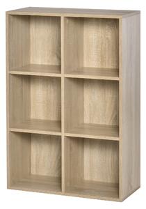 HOMCOM Bibliotecă Modernă cu 6 Cuburi, 65.5x30x97.5 cm, Culoare Stejar | Aosom Romania