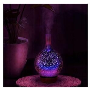 Difuzor aromaterapie, umidificator, lampa LED RGB cu artificii 3D, timer, 11W, 3 uleiuri esentiale incluse