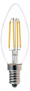 Bec LED C35 4W 3000K E14 transparent 3.5x3.5x9.5 cm