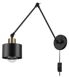 Aplica LED Elza, E27, 35W, aspect modern, IP20, unghi de rotatie 180 grade, cadru otel, negru