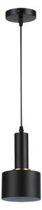 Lampa suspendata, LED 60W, E27, corp otel si aluminiu, design elegant, negru