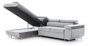 Canapea de colț cu funcție de dormit Annabelle Stânga - gri Monolith 84