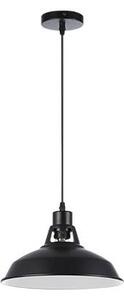 Lampa suspendata, stil industrial, soclu E27, maxim 60W, baza 10x2 cm, utilizare in interior, neagra