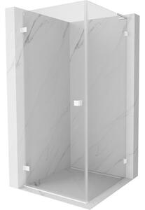 Mexen Lunar-B L, colț de duș rabatabil stânga 70 x 70 cm, sticlă transparentă de 8 mm, profil alb, 832L-070-070-20-00-L