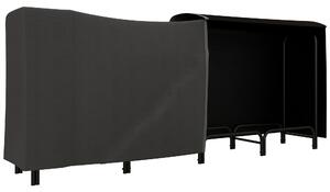 Outsunny Suport pentru Lemne din Metal cu Suport Reglabil, Geantă de Transport și Husă Impermeabilă, 240x36x99 cm, Negru | Aosom Romania
