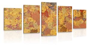 Tablou 5-piese abstract în stilul lui G. Klimt