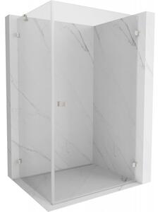 Mexen Lunar-B cabină de duș cu balamale pe partea dreaptă 80 x 70 cm, sticlă transparentă, oțel periat, 832-080-070-97-00-P
