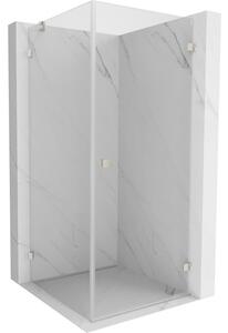Mexen Lunar-B cabină de duș cu balamale pe partea dreaptă 100 x 100 cm, sticlă transparentă, oțel periat, 832-100-100-97-00-P