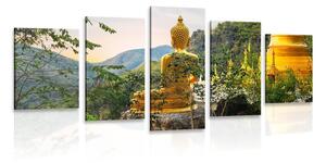 Tablou 5-piese vedere la Buddha de aur