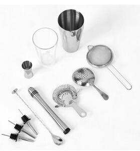 Kit 11 elemente preparare cocktail, set barman, otel inoxidabil