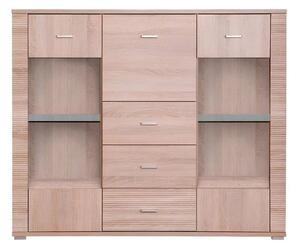 Comoda GRAND tip 8, stejar sonoma, PAL, 140x39x118 cm