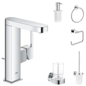 Set bateire lavoar Grohe Plus si accesorii baie Grohe Essentials, crom