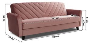 Canapea cu funcție de dormit Leandra - muștar Velluto 8/negru Picioare