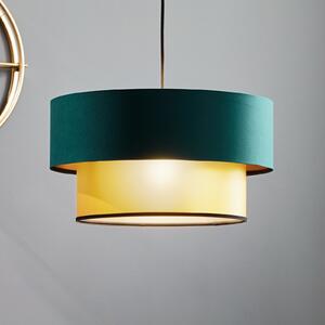 Maco Design Lampă suspendată Dorina, verde/auriu Ø 40cm, reglabil, Verde, Camera de zi / sufragerie, Plastic, Modern