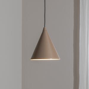 Lampă suspendată Formă, bej, metal, Ø 24 cm, conică, E27