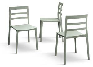 Set 4 scaune RIGATO -POLIPROPILENA- HORECA - VERDE FISTIC