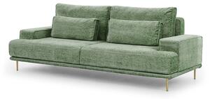 Canapea pentru sufragerie Nicole - verde Miu 2048/Picioare aurii