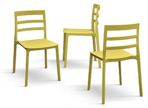 Set 4 scaune RIGATO -POLIPROPILENA- HORECA - GALBEN