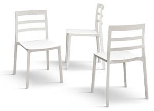 Set 4 scaune RIGATO -POLIPROPILENA- HORECA - ALB