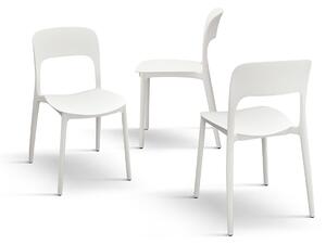 Set 4 scaune ROSINNA -POLIPROPILENA- HORECA - ALB - 4 BUCATI