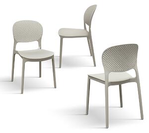 Set 4 scaune PERLA -POLIPROPILENA-HORECA - BEJ TAUPE